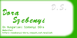 dora szebenyi business card
