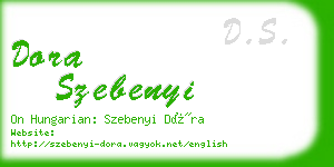 dora szebenyi business card